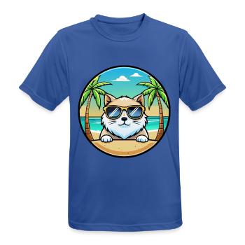 Himalaya-Katzenrasse Cartoon-Sonnenbrille Strand - Männer T-Shirt atmungsaktiv - Royalblau - Vorne - AI Model Male 185 dark (185cm)