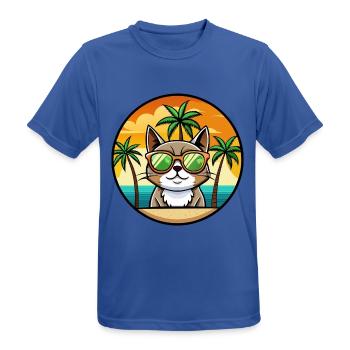 Exotische Kurzhaarkatze Rasse Cartoon Sonnenbrille Strand - Männer T-Shirt atmungsaktiv - Royalblau - Vorne - AI Model Male 185 dark (185cm)