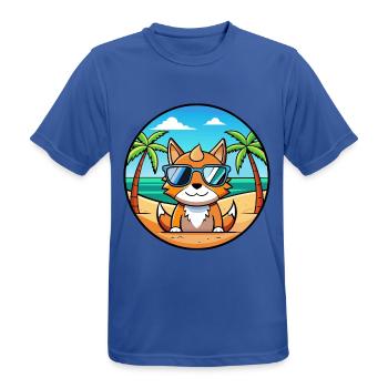 Deutsche Rex Katzenrasse Cartoon Sonnenbrille Strand - Männer T-Shirt atmungsaktiv - Royalblau - Vorne - AI Model Male 185 dark (185cm)