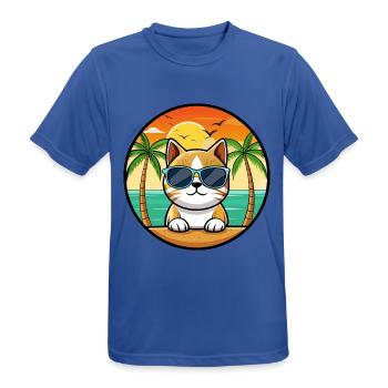 Burmesische Katzenrasse Cartoon Sonnenbrille Strand - Männer T-Shirt atmungsaktiv - Royalblau - Vorne - AI Model Male 185 dark (185cm)