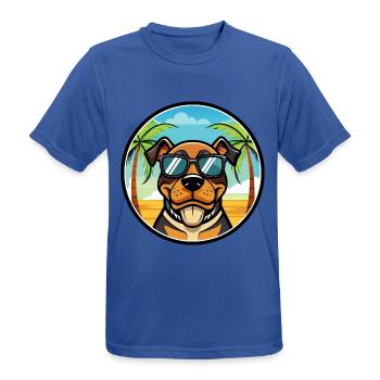 Lunettes de soleil Rottweiler Dog Cartoon Summer Beach - T-shirt respirant Homme - bleu royal - Devant - AI Model Male 185 dark (185cm)