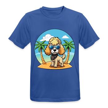 Pudel Hund Lustige Cartoon Sommer Strand Sonnenbrille - Männer T-Shirt atmungsaktiv - Royalblau - Vorne - AI Model Male 185 dark (185cm)