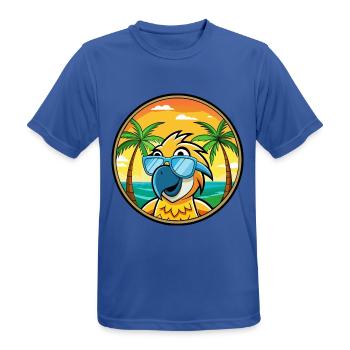 Perroquet Drôle Dessin Animé Plage Été Lunettes De Soleil Cool - T-shirt respirant Homme - bleu royal - Devant - AI Model Male 185 dark (185cm)