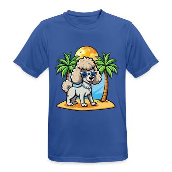Pudel Hund Lustige Cartoon Sommer Strand Sonnenbrille - Männer T-Shirt atmungsaktiv - Royalblau - Vorne - AI Model Male 185 dark (185cm)