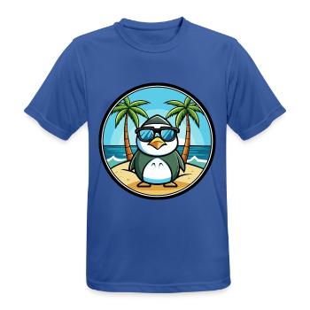 Pinguin Lustige Cartoon Sommer Strand Sonnenbrille Cool - Männer T-Shirt atmungsaktiv - Royalblau - Vorne - AI Model Male 185 dark (185cm)