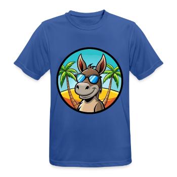 Esel Lustige Cartoon Sommer Strand Sonnenbrille Cool - Männer T-Shirt atmungsaktiv - Royalblau - Vorne - AI Model Male 185 dark (185cm)