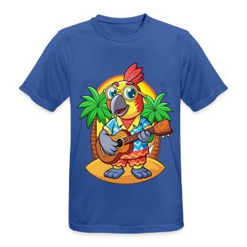 Drôle de perroquet d’été plage lunettes de soleil hawaïenne - T-shirt respirant Homme - bleu royal - Devant - AI Model Male 185 dark (185cm)