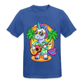 Lustige Einhorn Cartoon Sommer Strand Sonnenbrille - Männer T-Shirt atmungsaktiv - Royalblau - Vorne - AI Model Male 185 dark (185cm)