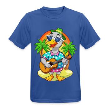 Lustige Gans Cartoon Sommer Strand Sonnenbrille Gitarre - Männer T-Shirt atmungsaktiv - Royalblau - Vorne - AI Model Male 185 dark (185cm)