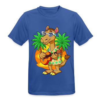 Drôle Camel Dessin animé Plage d’été Lunettes de soleil Guitare - T-shirt respirant Homme - bleu royal - Devant - AI Model Male 185 dark (185cm)