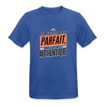 Je ne suis pas parfait mais authentique - T-shirt respirant Homme - bleu royal - Devant - AI Model Male 185 dark (185cm)
