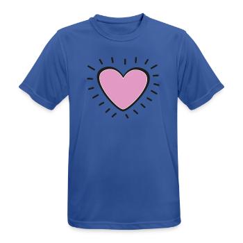 Pastel Pink Heart Radiant Charm - Men's Breathable T-Shirt - royal blue - Front - AI Model Male 185 dark (185cm)