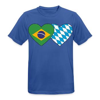 Brazil Bavaria Flag Heart used - Men's Breathable T-Shirt - royal blue - Front - AI Model Male 185 dark (185cm)