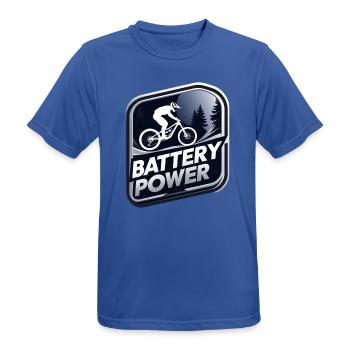 Battery Power - Männer T-Shirt atmungsaktiv - Royalblau - Vorne - AI Model Male 185 dark (185cm)