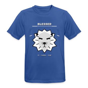 Gesegneter Löwe: Glaube, Kraft, Fluss - Männer T-Shirt atmungsaktiv - Royalblau - Vorne - AI Model Male 185 dark (185cm)