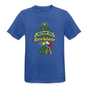 Christbaum-Crew Stern-Aufsetzer - Männer T-Shirt atmungsaktiv - Royalblau - Vorne - AI Model Male 185 dark (185cm)