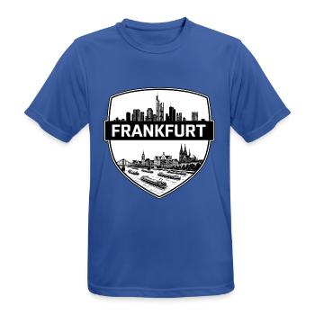 Frankfurt Deutschland Schild Wappen Skyline Romer Geschenk - Männer T-Shirt atmungsaktiv - Royalblau - Vorne - AI Model Male 185 dark (185cm)