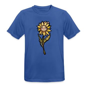 Sonnenblumengesicht-Blütenkunst - Männer T-Shirt atmungsaktiv - Royalblau - Vorne - AI Model Male 185 dark (185cm)