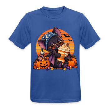 Halloween Fledermaus-Arzt mit Kaffee - Männer T-Shirt atmungsaktiv - Royalblau - Vorne - AI Model Male 185 dark (185cm)