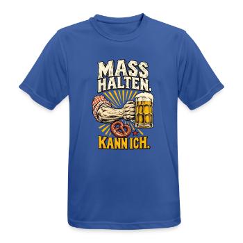 Maß halten Kann ich - Männer T-Shirt atmungsaktiv - Royalblau - Vorne - AI Model Male 185 dark (185cm)