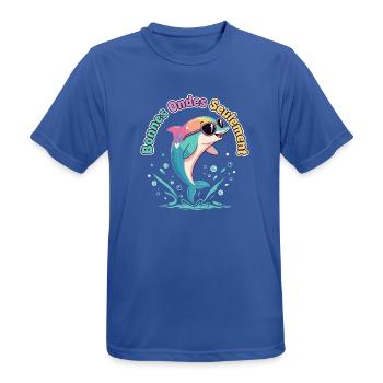 Regenbogendelfin gute Vibes - Männer T-Shirt atmungsaktiv - Royalblau - Vorne - AI Model Male 185 dark (185cm)