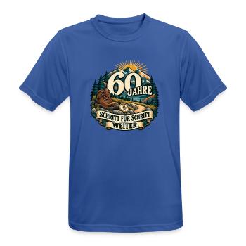 60 Jahre Schritt für Schritt Weiter - Männer T-Shirt atmungsaktiv - Royalblau - Vorne - AI Model Male 185 dark (185cm)