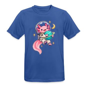 Süßer Axolotl als Astronaut mit Planet - Männer T-Shirt atmungsaktiv - Royalblau - Vorne - AI Model Male 185 dark (185cm)