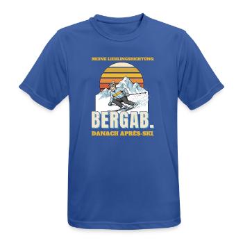 Meine Lieblingsrichtung: bergab - Männer T-Shirt atmungsaktiv - Royalblau - Vorne - AI Model Male 185 dark (185cm)