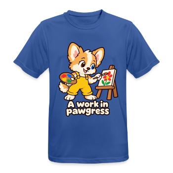 Ein Werk in Pawgress – Lustiges Gemälde des Hundes - Männer T-Shirt atmungsaktiv - Royalblau - Vorne - AI Model Male 185 dark (185cm)