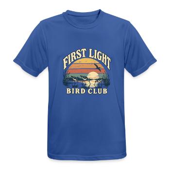 First Light Bird Club Vogelbeobachtung - Männer T-Shirt atmungsaktiv - Royalblau - Vorne - AI Model Male 185 dark (185cm)