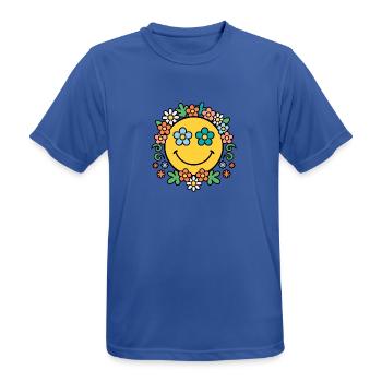 Blumenkranz Sonnenschein - Männer T-Shirt atmungsaktiv - Royalblau - Vorne - AI Model Male 185 dark (185cm)