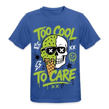 Eis-Totenkopf – Too Cool to Care - Männer T-Shirt atmungsaktiv - Royalblau - Vorne - AI Model Male 185 dark (185cm)