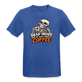 Tot im Inneren, aber es gibt Kaffee - Männer T-Shirt atmungsaktiv - Royalblau - Vorne - AI Model Male 185 dark (185cm)