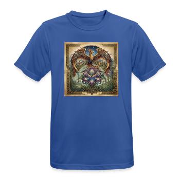 Celtic Phoenix Iris - Männer T-Shirt atmungsaktiv - Royalblau - Vorne - AI Model Male 185 dark (185cm)
