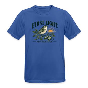 First Light New Sightings Garten Vögel - Männer T-Shirt atmungsaktiv - Royalblau - Vorne - AI Model Male 185 dark (185cm)
