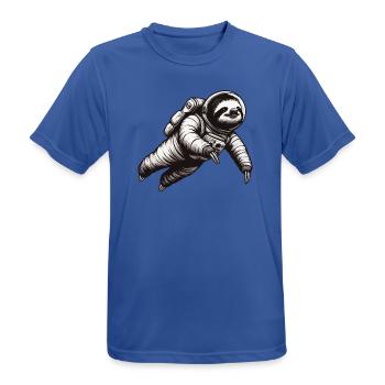 Faultier als Astronaut – Schwarz-Weiß - Männer T-Shirt atmungsaktiv - Royalblau - Vorne - AI Model Male 185 dark (185cm)