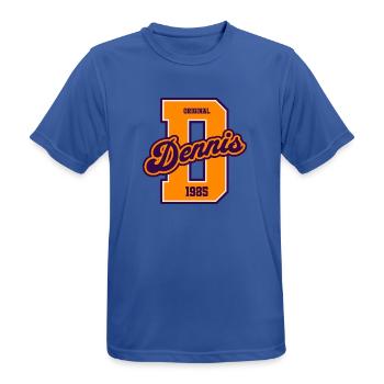 Dennis 1985 Original Vorname Retro College - Männer T-Shirt atmungsaktiv - Royalblau - Vorne - AI Model Male 185 dark (185cm)
