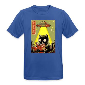 Leseabend unter UFO Lichtkatze - Männer T-Shirt atmungsaktiv - Royalblau - Vorne - AI Model Male 185 dark (185cm)