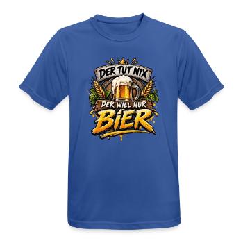 Der tut nix, der will nur Bier – Lustiger Spruch - Männer T-Shirt atmungsaktiv - Royalblau - Vorne - AI Model Male 185 dark (185cm)