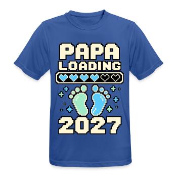 Papa Loading 2027 – Pixelherzen und Babyfüße - Männer T-Shirt atmungsaktiv - Royalblau - Vorne - AI Model Male 185 dark (185cm)