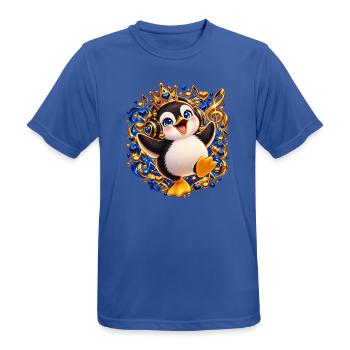 Königlicher Pinguin mit Musikglanz - Männer T-Shirt atmungsaktiv - Royalblau - Vorne - AI Model Male 185 dark (185cm)