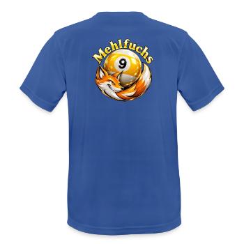 9Ball Billard Mehlfuchs  - Männer T-Shirt atmungsaktiv - Royalblau - Hinten - AI Model Male 185 dark (185cm)