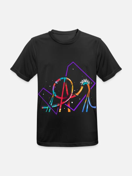 Turbulente Achterbahn Loopingbahn - Männer T-Shirt atmungsaktiv - Schwarz