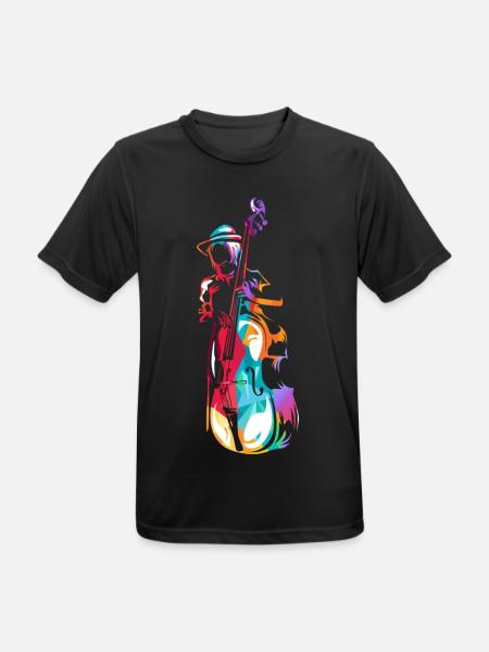Vibrierender Kontrabass Orchestergraben - Männer T-Shirt atmungsaktiv - Schwarz