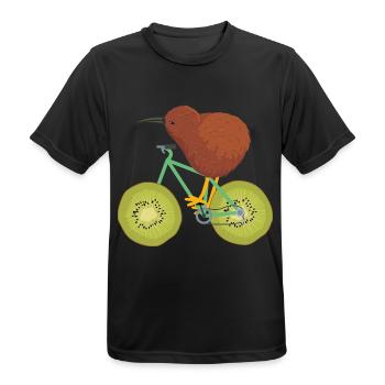 Neugieriger Kiwivogel Neuseeland - Männer T-Shirt atmungsaktiv - Schwarz - Vorne - AI Model Male 178 light (178cm)
