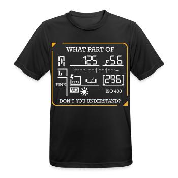 Fotograf - Männer T-Shirt atmungsaktiv - Schwarz - Vorne - AI Model Male 178 light (178cm)