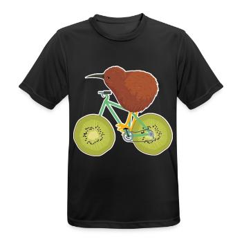 Pedaltretender Kiwi Radausflug - Männer T-Shirt atmungsaktiv - Schwarz - Vorne - AI Model Male 178 light (178cm)