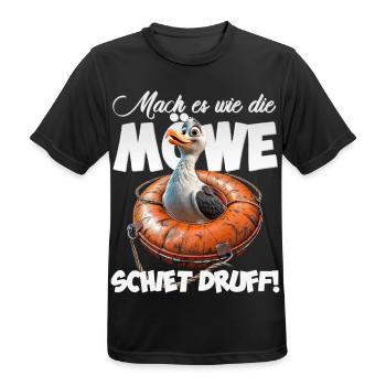 Naughty seagull #lovely toons - Men's Breathable T-Shirt - black - Front - AI Model Male 178 light (178cm)