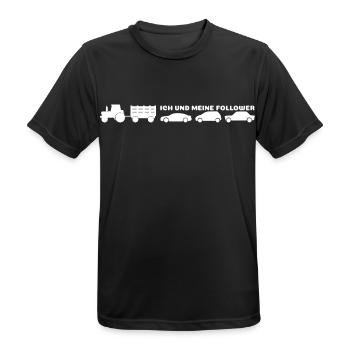 Ich und meine Follower - Bauer Traktor - Männer T-Shirt atmungsaktiv - Schwarz - Vorne - AI Model Male 178 light (178cm)