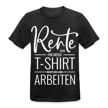Rente 2026 - lange arbeiten Rentner Spruch lustig - Männer T-Shirt atmungsaktiv - Schwarz - Vorne - AI Model Male 178 light (178cm)